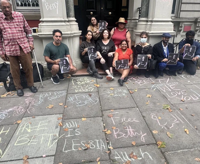 #FreeBetty Protest at Moroccan Embassy in London calls for ibtissame lachgar’s release and an end to blasphemy laws